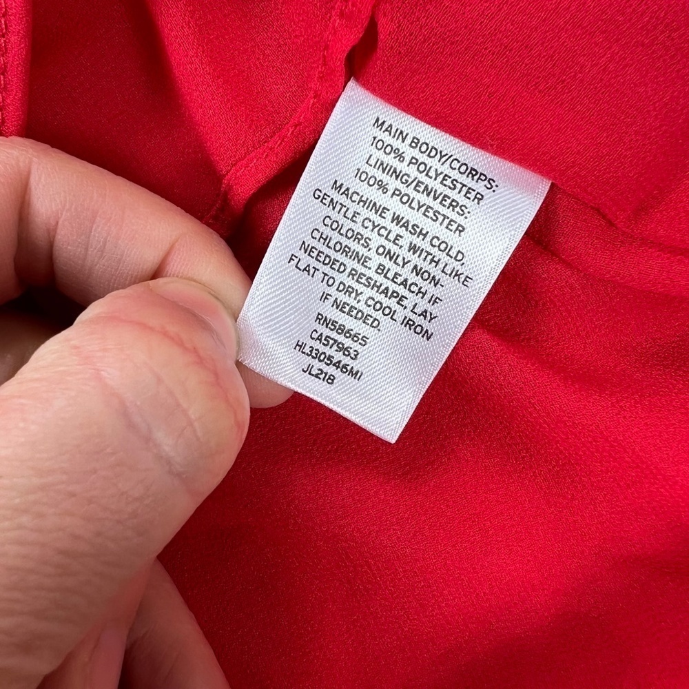 Chelsea28 Red Surplus Faux Wrap Fit Flare Dress - Picture 6 of 9